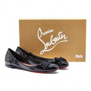 Christian Louboutin Gloriana Flat Patent Leather Ballet Flats Black - NWB $745
